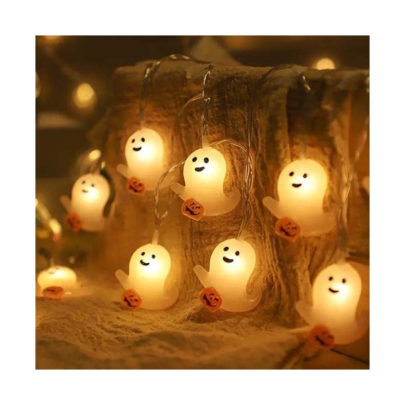 Party Props Hanging Bat Ghost Battery Operated Decorative Led String Lights For Halloween Holiday Room Outdoor Decoration