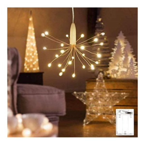 25 leds copper wire battery operated hanging dandelion holiday Christmas fireworks led fairy string lights for Garden Room