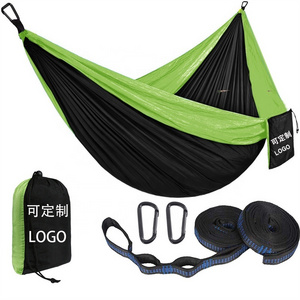 Big size Garden Free Standing Hammocks Colorful Stripe Folding Hammock Bed Camping Hammocks