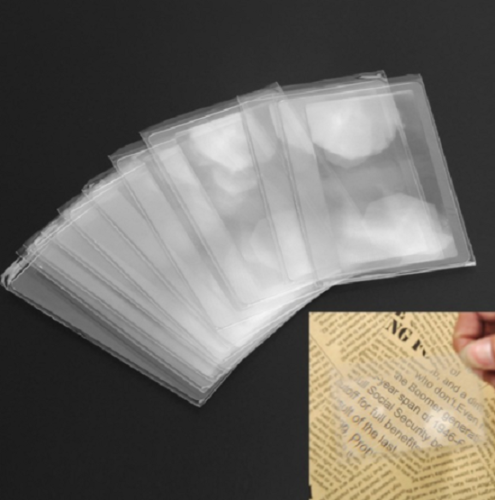 Custom Lightweight Credit Card Size Magnifier Magnifying Fresnel Lens Pocket Wallet Reading 5 Piece