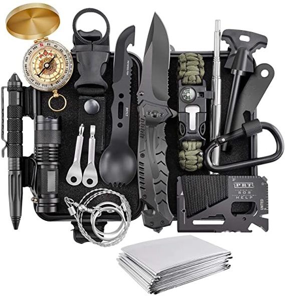 Survival Gear Kit 17 in 1 Professional Survival Gear Tool Emergency Tactical First Aid Equipment Supplies Survival Kits