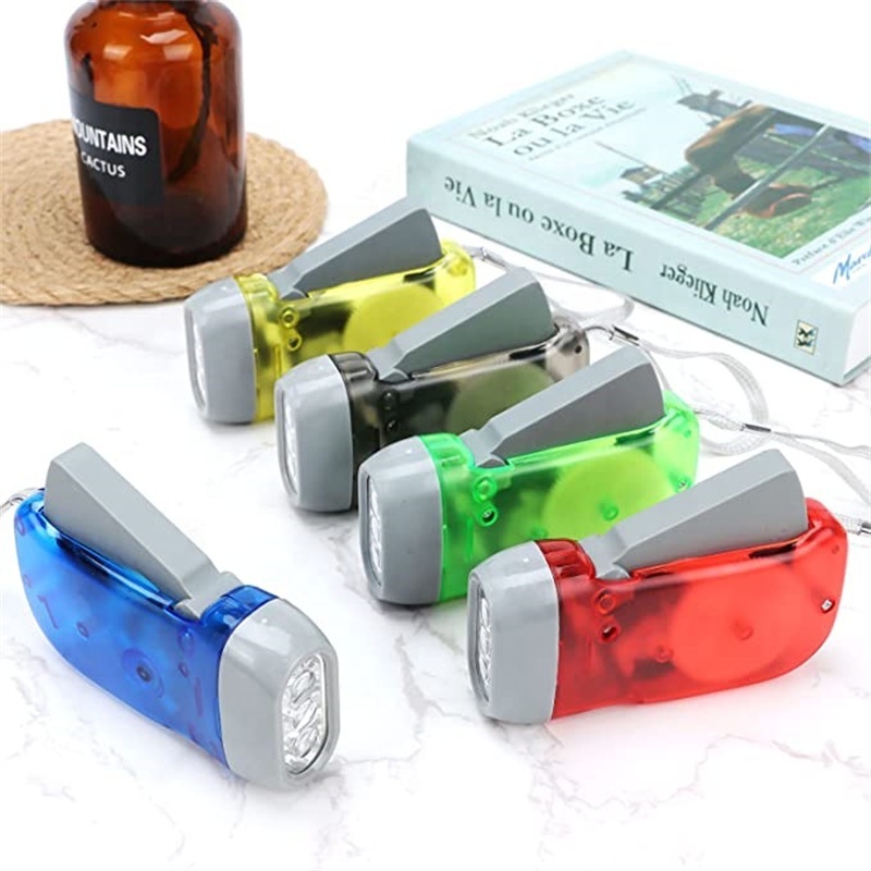 Wholesale 3 LED Hand Pressing Dynamo Hand Crank Power Flashlight Torch