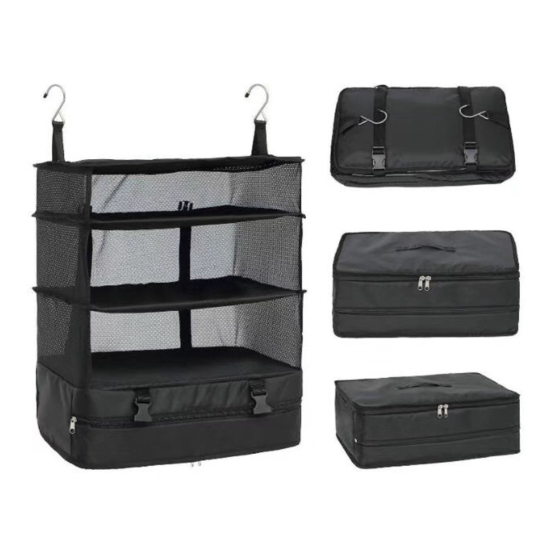 Portable Hanging Travel Shelves Bag Packing Cube Organizer Suitcase Storage Large Capacity Printing Polyester Customized Fashion