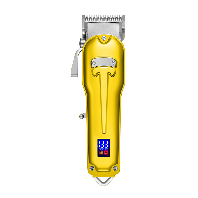 All-metal Barber Professional Hair Clippers Electric Cordless LCD  Gold Silver Hair Cutting Machine