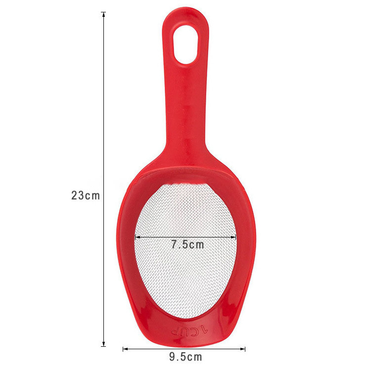 Besafe Household Kitchen Baking Tools ingredients measuring scoop shovel stainless steel plastic flour sift mesh sieve