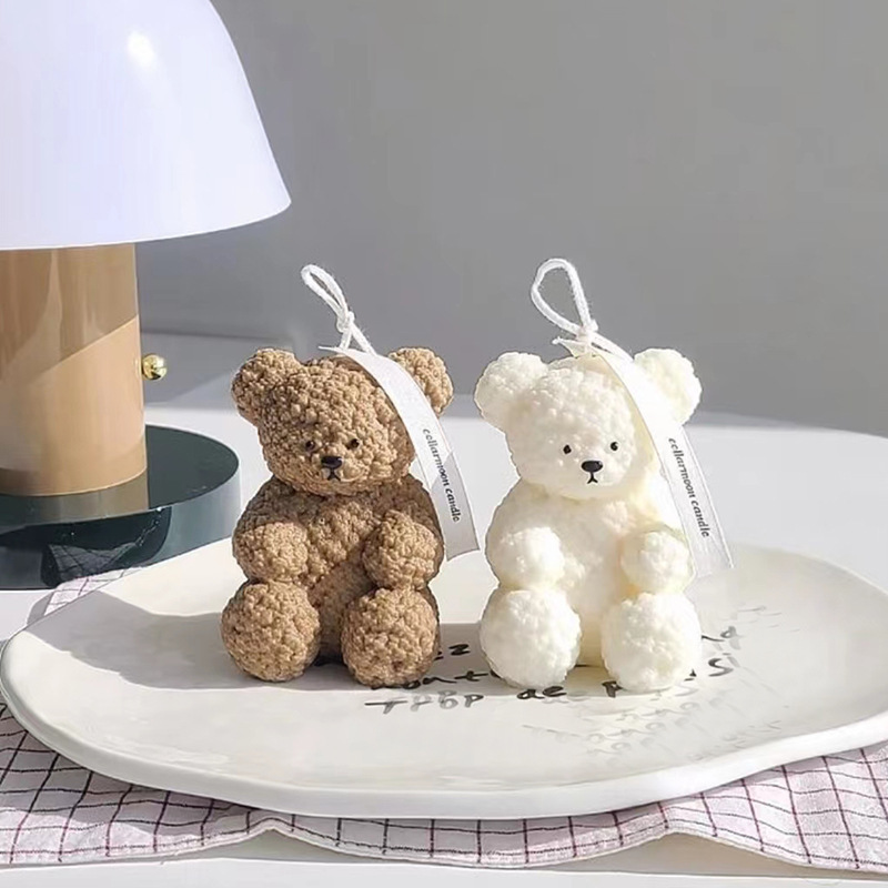 BS257 DIY Decoration Ornament  Gypsum Silicone Rubber Plush Teddy Bear Aromatherapy Candle and Soap Molds