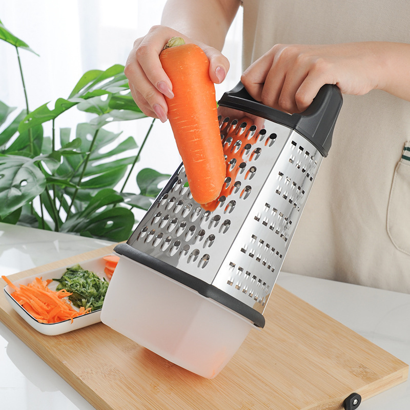 Besafe handheld kitchen stainless steel 4 sides Professional Cheese Box Grater for parmesan cheese vegetables ginger