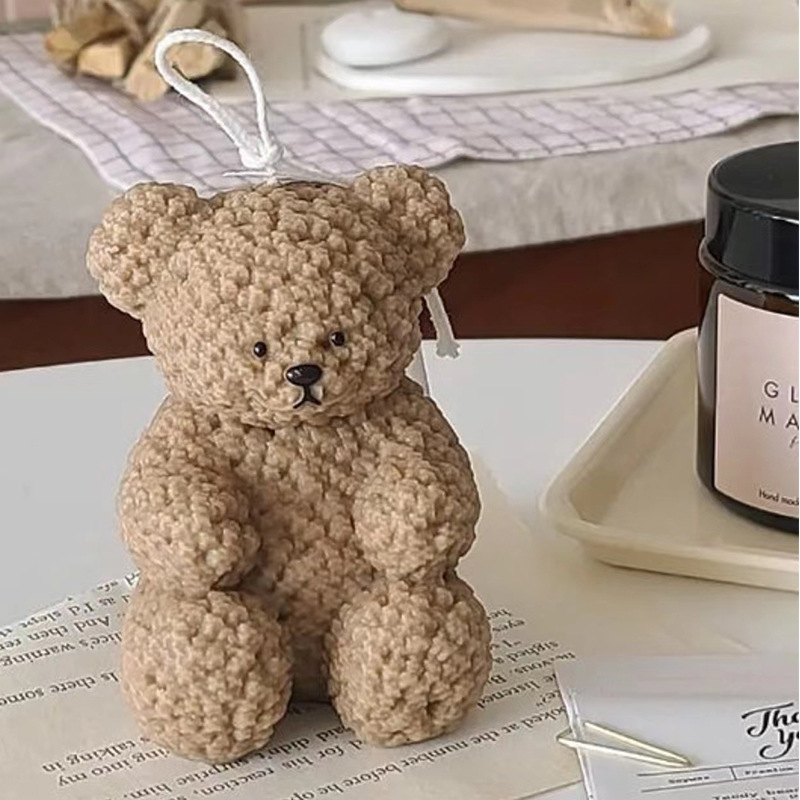 BS257 DIY Decoration Ornament  Gypsum Silicone Rubber Plush Teddy Bear Aromatherapy Candle and Soap Molds