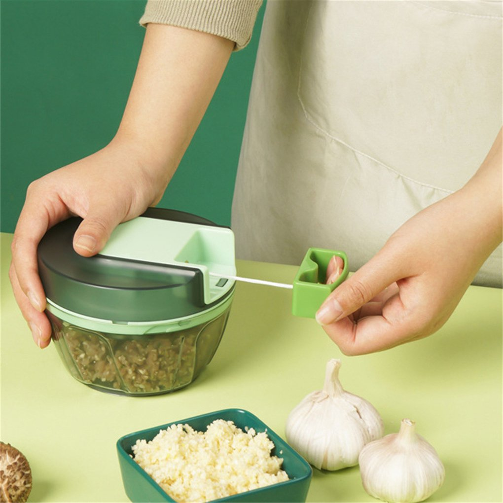 Besafe BPA free Small Handheld Household Vegetable Onions Cutter Garlic Chopper Manual Meat Grinder with Hand String