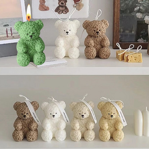 BS257 DIY Decoration Ornament  Gypsum Silicone Rubber Plush Teddy Bear Aromatherapy Candle and Soap Molds