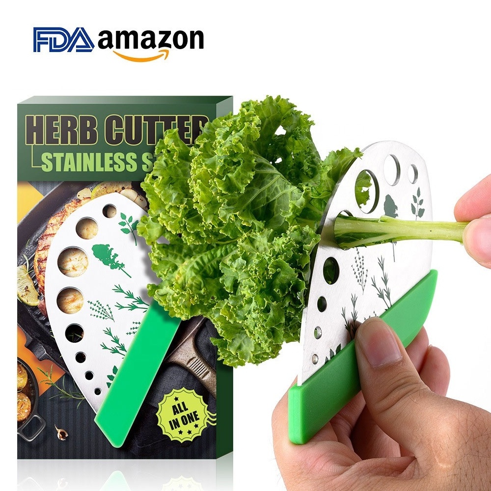 Besafe Home Kitchen Stainless Steel Peeling Tool 9 Holes Vegetable Leaf Herb Stripper Cutter for Rosemary Basil Collard Greens