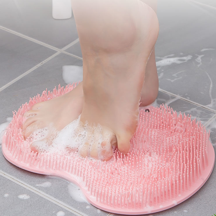 Besafe Non-slip Suction Cup Foot Washing Cleaner Brush Shower Foot Massager Scrubber Bath Pad Mat for Bathroom