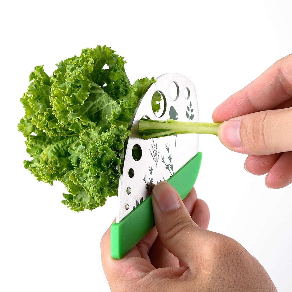 Besafe Home Kitchen Stainless Steel Peeling Tool 9 Holes Vegetable Leaf Herb Stripper Cutter for Rosemary Basil Collard Greens