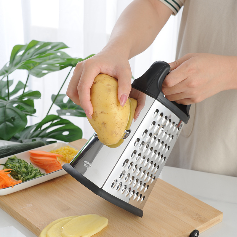 Besafe handheld kitchen stainless steel 4 sides Professional Cheese Box Grater for parmesan cheese vegetables ginger