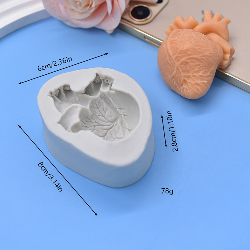 BS466 DIY Handmade Brain Heart Organ Baking DIY Halloween Cake Mold Candle Silicone Mold Soap Mold