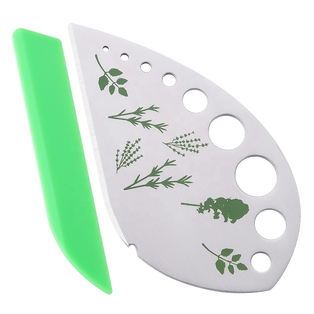 Besafe Home Kitchen Stainless Steel Peeling Tool 9 Holes Vegetable Leaf Herb Stripper Cutter for Rosemary Basil Collard Greens