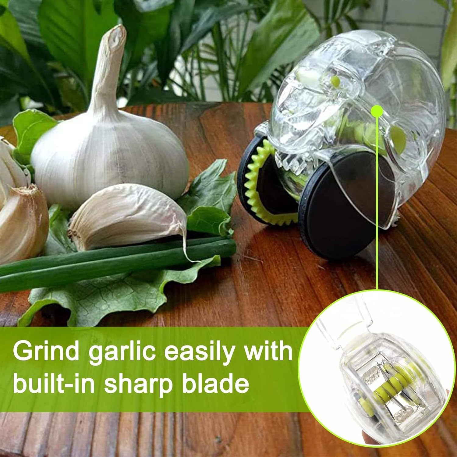 Besafe creative kitchen gadget  plastic mini manual rolling garlic hand chopper masher roller choppers press crusher twister