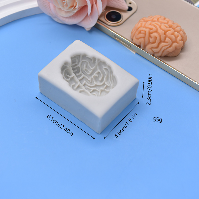 BS466 DIY Handmade Brain Heart Organ Baking DIY Halloween Cake Mold Candle Silicone Mold Soap Mold