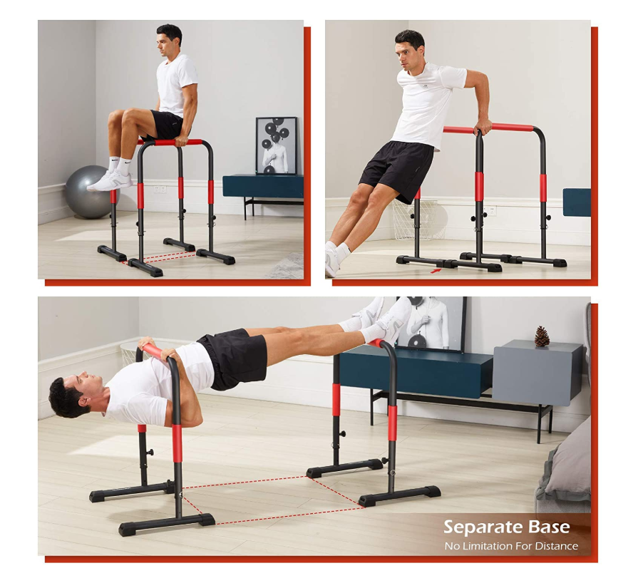 Factory Supply Chin Up Station Dip Stand Portable Split Dip Parallel Bar For Sale