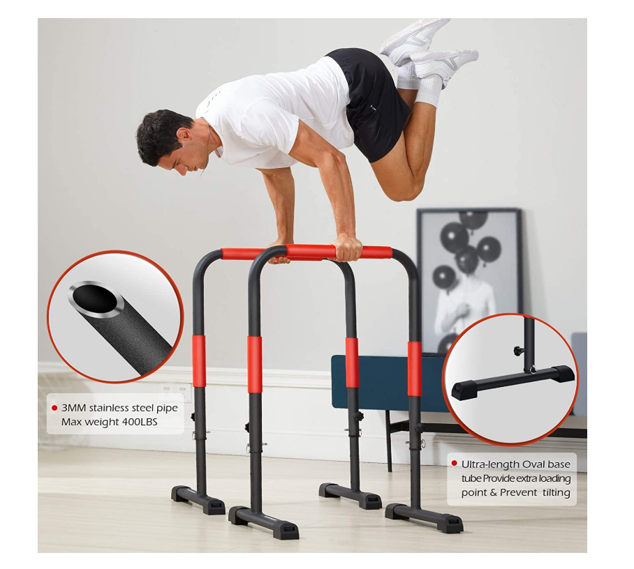 Factory Supply Chin Up Station Dip Stand Portable Split Dip Parallel Bar For Sale