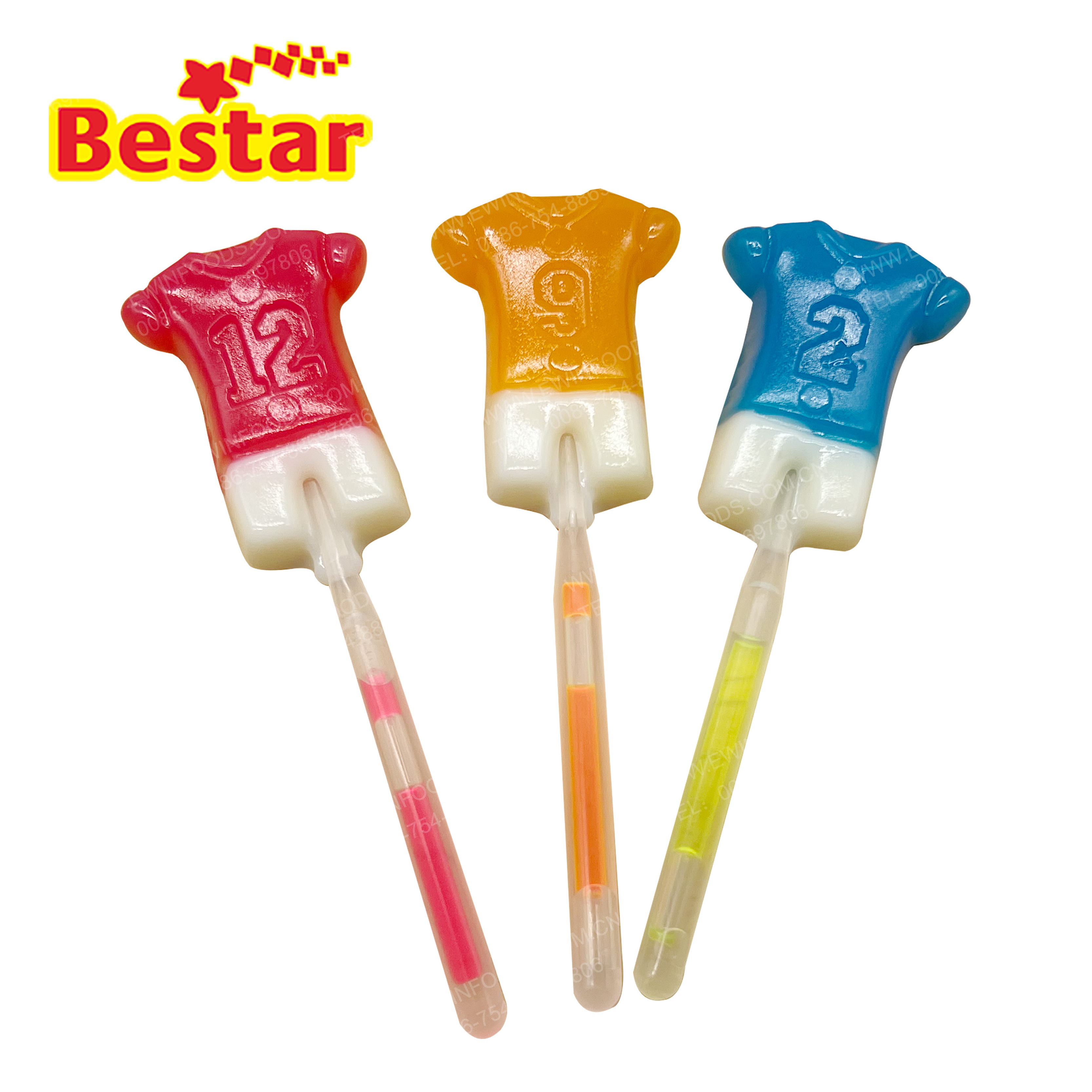 New item neon glow stick lollipop candy football soccer number jersey shape luminous lollipops