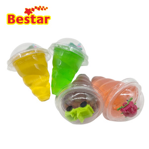 Jelly candy with toys 60pcs assorted mini fruit jelly in jar candy toys