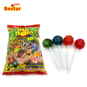 Hot Selling XXL Fruity Flavor Bubble Lollipop Candy For Children bubble gum big bom sweet and lollipop