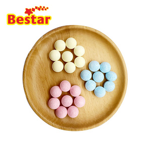 Fruit flavor milk ball candy in bag high quality 6pcs individual bag milk tablet candy round dextrose candy