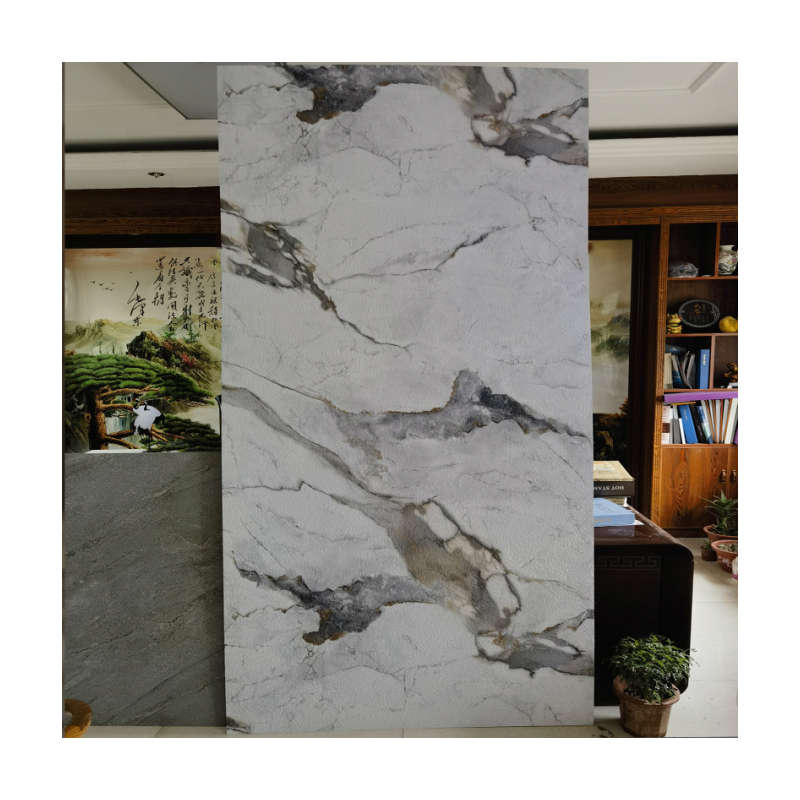 2024 New Design PVC Plastic Materials UV Marble Slate Carbon Rock Wall Panel / Board / Sheet