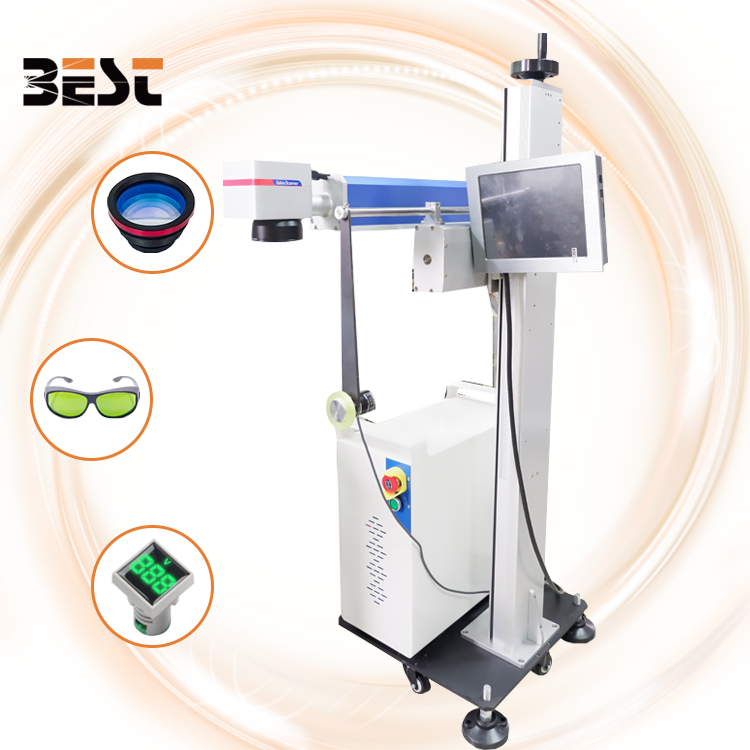 Laser Marking Machine 20w 30w 50w Fiber Co2 UV Online High Speed Flying Laser Engraving Machine