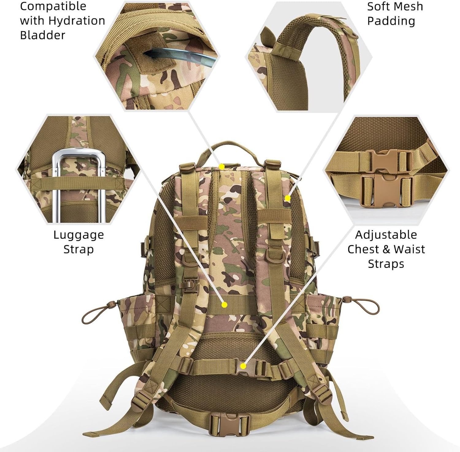 Camouflage Backpack Outdoor Survival Adventure Hunting Tactical Backpack For Hiking Camping