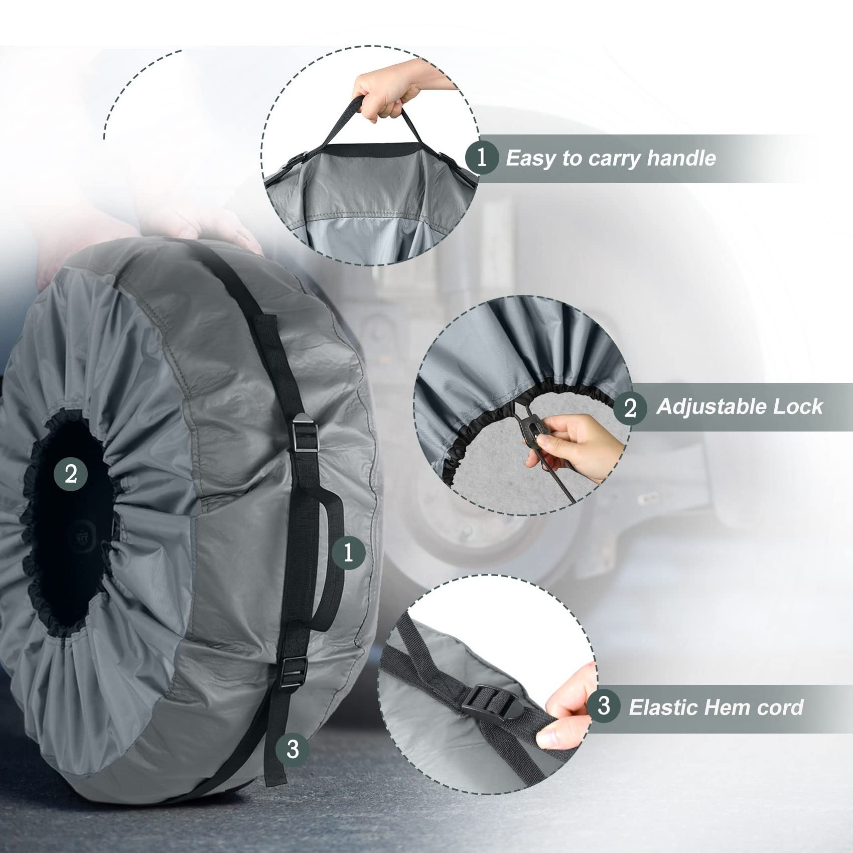 Spare Tire Bag with Handle Durable Cover Wheel Storage Tote Plastic Tire Bag Against Dust and Scratches