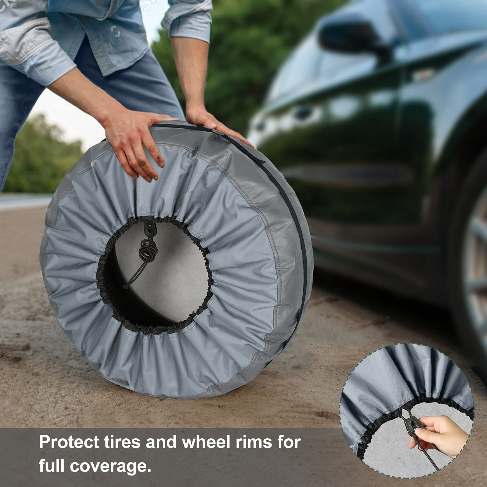 Spare Tire Bag with Handle Durable Cover Wheel Storage Tote Plastic Tire Bag Against Dust and Scratches