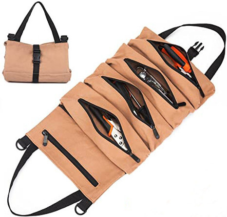 Multi Purpose Canvas Tool Pouch for Motorcycle Carry Garden Tools and Electrician tools bag