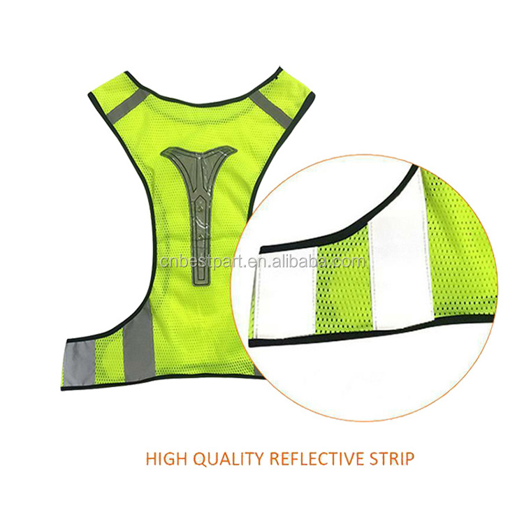 Good Quality Safety Reflective Vest LED Running Bike Motorcycle Flashing Led Reflective Safety Vest