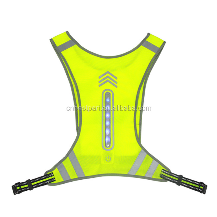 road safety reflective vests reflective led flash safety vest for cycling climbing running led running reflective vest