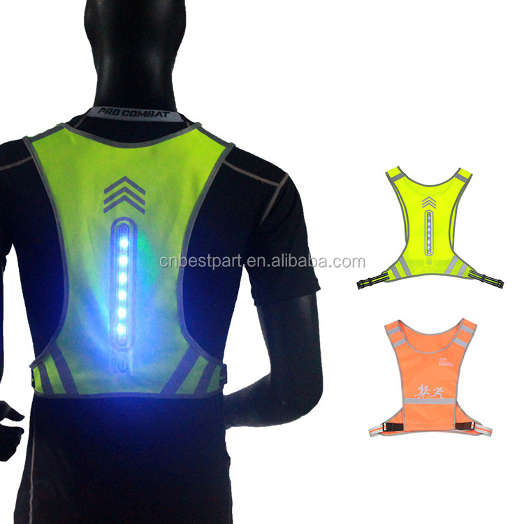 road safety reflective vests reflective led flash safety vest for cycling climbing running led running reflective vest