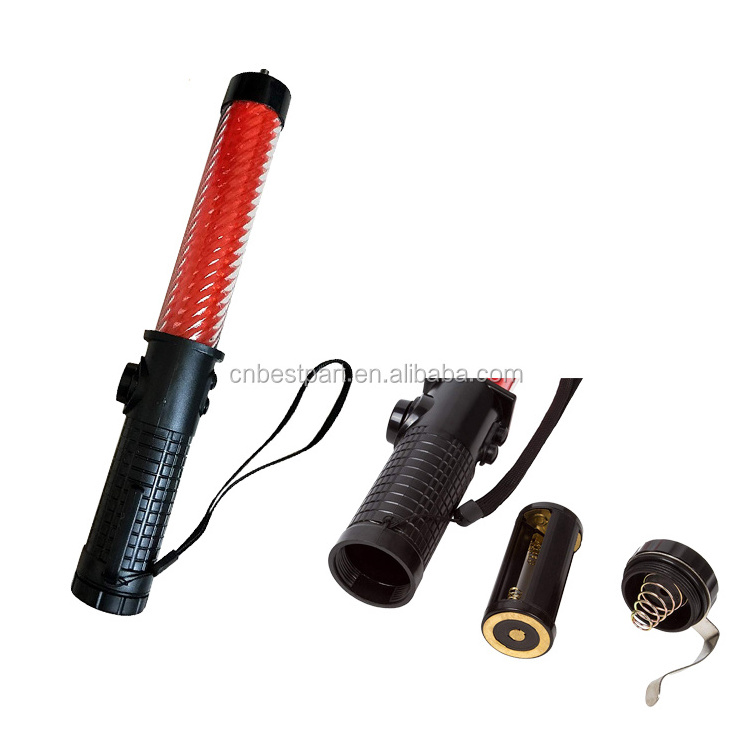 Red LED Handheld Flashlight Whistle Traffic Baton Magnets Spotlight for Marshalling, Parking and Traffic Wands Set