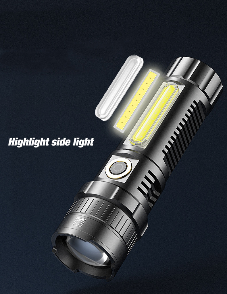 2021 Newest High Power 800 Lumen Led Flashlight Quality Zoomable Aluminum Flashlight With Magnet Led Flashlight Torch Light