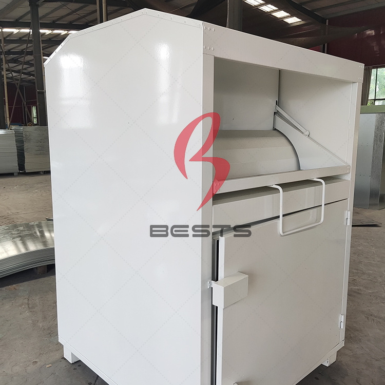 Factory Charity Clothing Donation Box with lock Metal Galvanized Steel Clothes Recycling Bins for sale