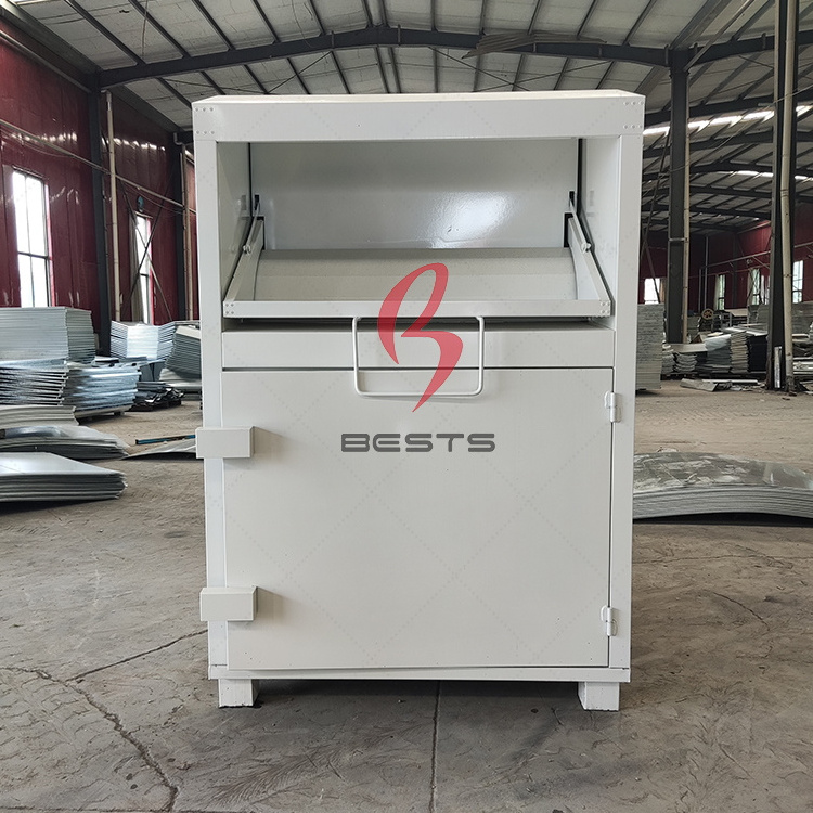 Factory Charity Clothing Donation Box with lock Metal Galvanized Steel Clothes Recycling Bins for sale