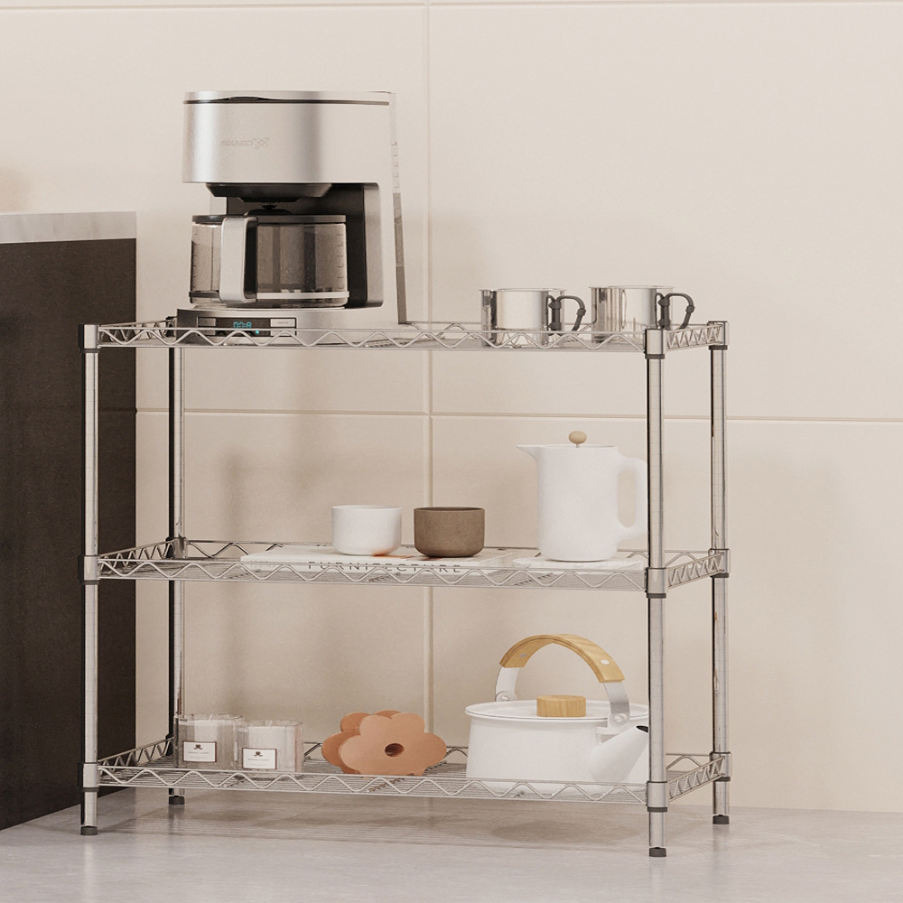 Wire Shelving Metal Storage Rack Heavy Steel Material Pantry Shelves 5 tires Storage Metal Shelf Units Rack