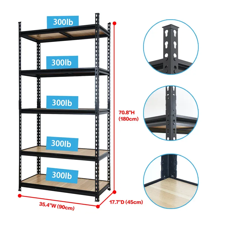 Heavy Duty qingdao 5 layer Boltless Storage Rack Rivet Shelving Steel Shelves Units usa storage racks