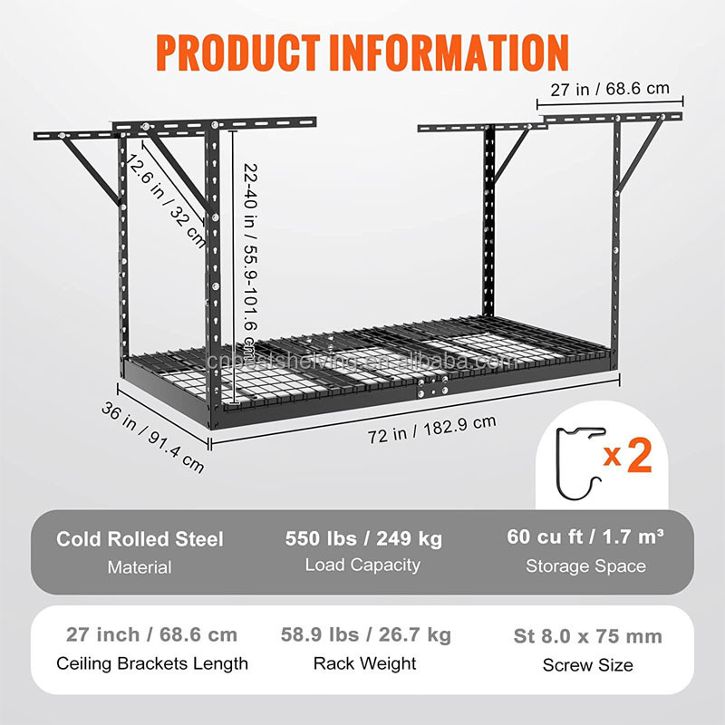 European style shelving Steel Shelving overhead rack garage storage Garage Ceiling Storage Rack