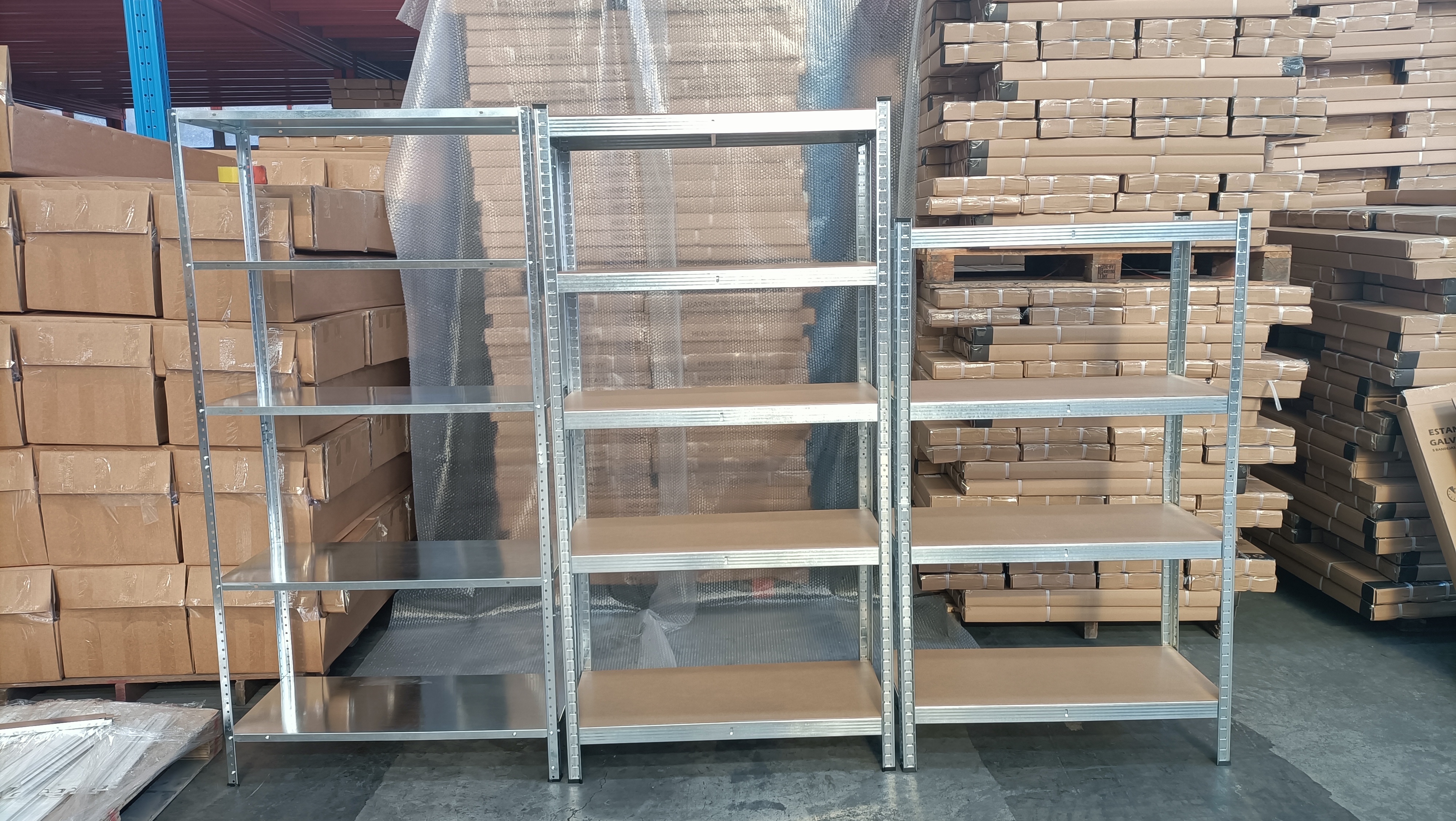 Manufacture producing boltless shelving 5 tires height adjustable shelves galvanized boltless storage racks with big capacity