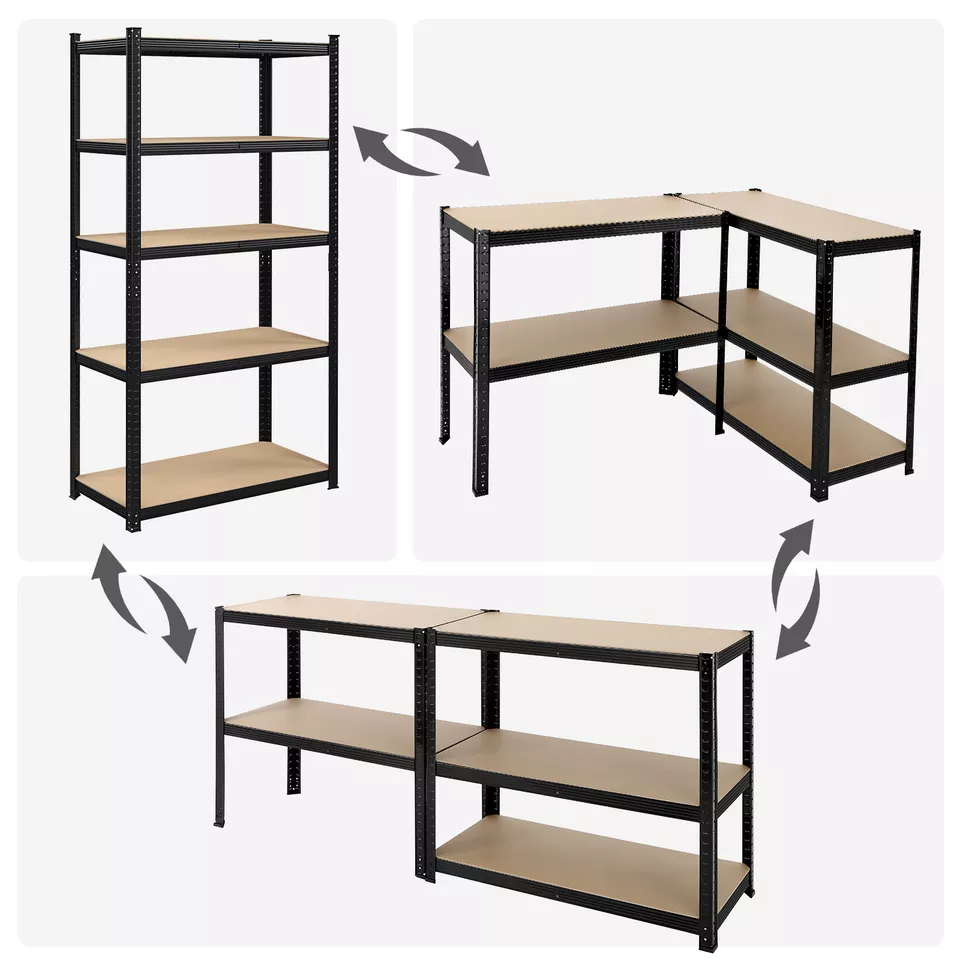 Heavy Duty Powder Coated Boltless Steel Rack 5 Layer Shelving Estanterias Garage Rack Shelving Unit