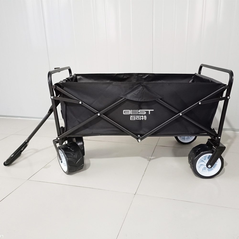 Camping Working 4 wheel All terrain Folding wagon Garden Seat outdoor single handle Folding wagon