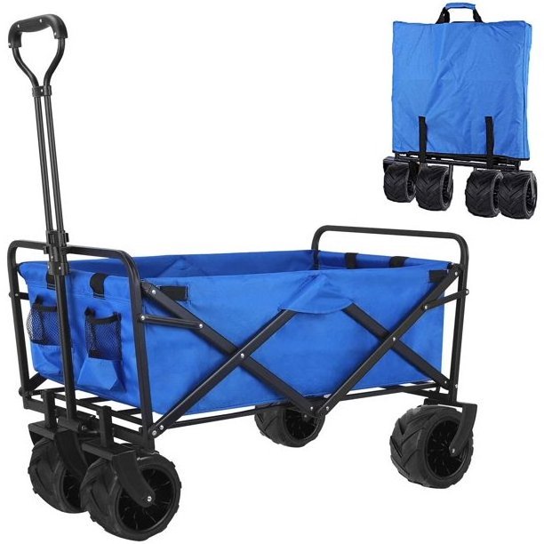 Folding Garden Beach Wagon With Canopy Utility Beach Collapsible Outdoor beach Wagon big wheels