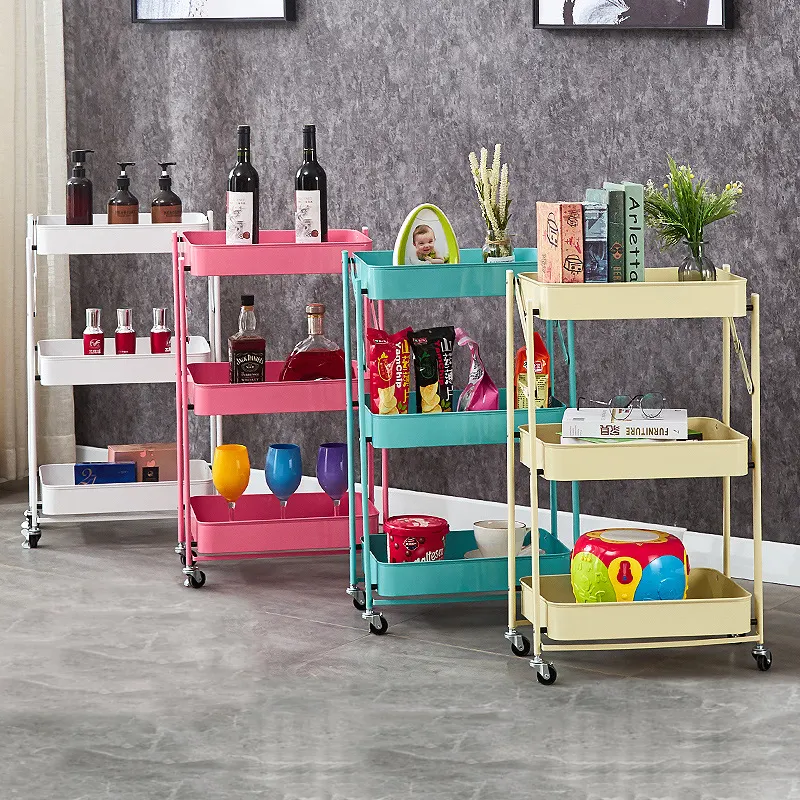 Storage Trolley Cart 3 Tier Rolling Utility Organizer Rack Craft Art Cart