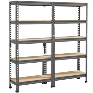 5-Tier Rivet Adjustable Rivet Storage Shelves,  Boltless Metal Garage Shelving Unit Rack Organizers for Warehouse Kitchen Pantry